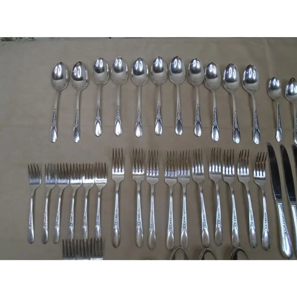 Vtg Original Wm Rogers Lady Ann Priscilla Silverplate Service 50 Pc